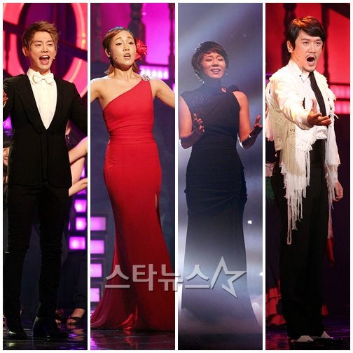 '오페라스타2011'TOP4 테이(좌), 임정희, 문희옥, JK김동욱(우)ⓒ스타뉴스