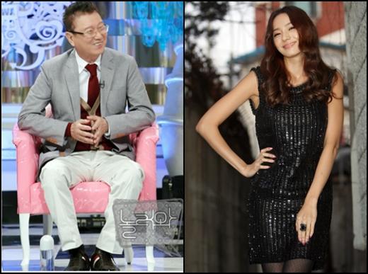 전유성(왼쪽)과 한채영 ⓒ사진=MBC, 머니투데이 스타뉴스 