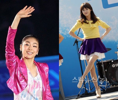 김연아(왼쪽)와 가수 아이유 ⓒ머니투데이 스타뉴스
