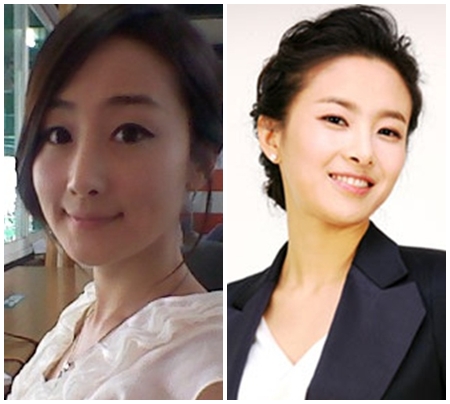 ▲ 이지윤 전 아나운서(왼쪽), 고 송지선 아나운서 ⓒ출처=이지윤 전 아나운서 미투데이, MBC스포츠플러스