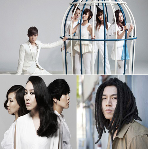 그룹 써니힐, 스컬, 아이투아이(사진 위 왼쪽부터 시계방향으로) 