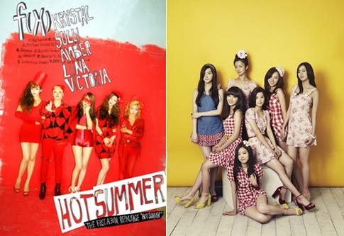 ⓒ에프엑스(왼쪽)와 에이핑크 