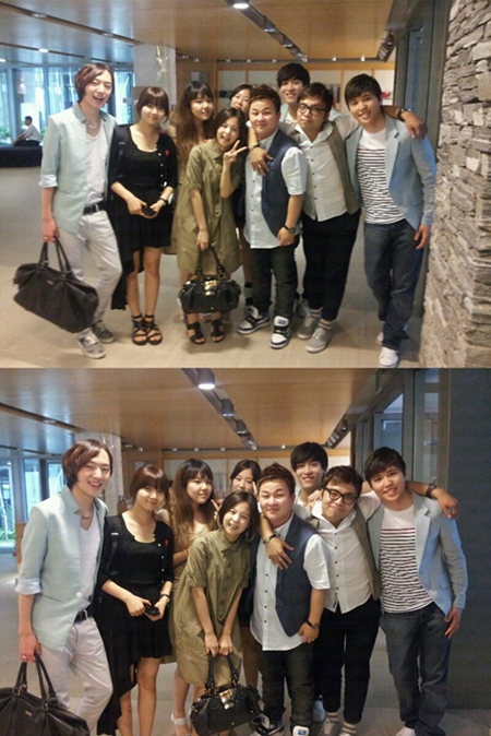 ▲ 강승윤, 김은비, 이보람, 김소정, 박보람, 허각, 존박, 김지수, 앤드류 넬슨(왼쪽부터) ⓒ출처=허각 갤러리