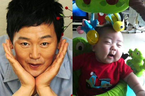 배우 김정태(왼쪽)와 아들 지후군 