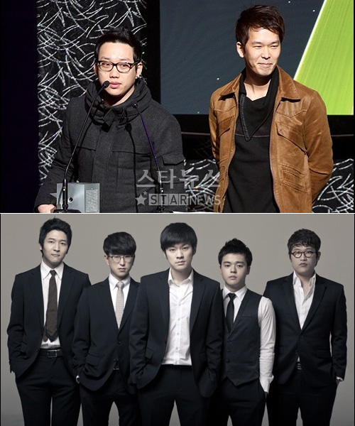인디밴드 10cm(위)와 장기하와 얼굴들 ⓒ머니투데이 스타뉴스, 붕가붕가레코드 제공