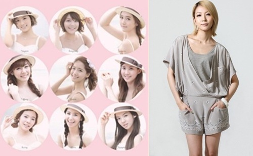 그룹 소녀시대(왼쪽)와 보아 