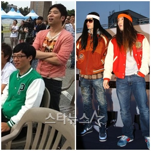 왼쪽부터 처진달팽이(유재석 이적), UV(뮤지 유세윤)