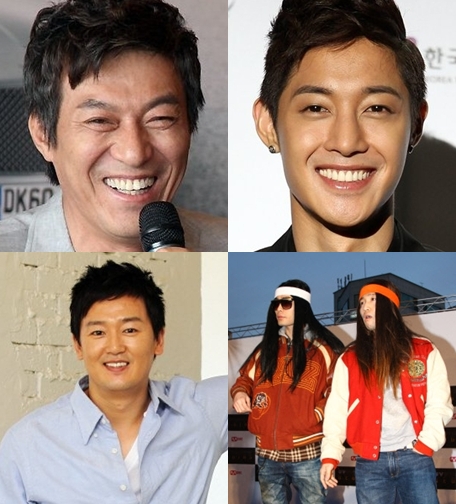 (왼쪽 위부터 시계방향)김갑수,김현중,UV,김정태