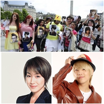 K-POP스타에 푹 빠진 유럽 팬들(위) K-POP을 소재로 한 드라마에 출연하는 일본 유명 여배우 다카시마 레이코와 FT아일랜드 멤버 이홍기
