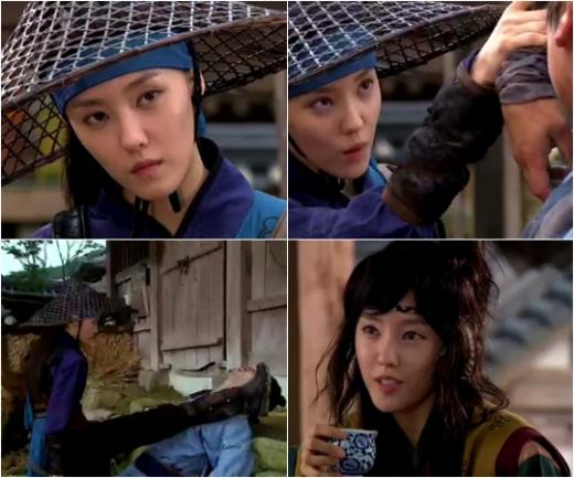 MBC 월화극 '계백'에 초영 역할로 첫 등장한 효민 ⓒ사진='계백' 방송화면