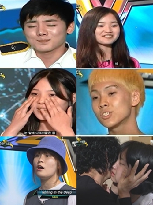 박필규 김아란 최영태 방희락 신지수 이정아(왼쪽위부터 시계방향) <화면캡처=Mnet '슈퍼스타K3'>