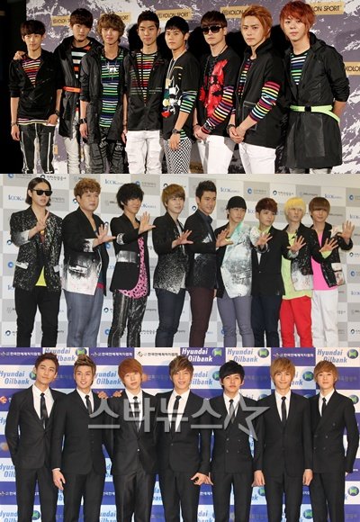 제국의 아이들, 슈퍼주니어, 유키스(위부터)