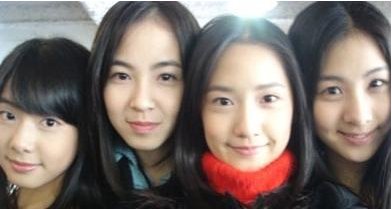 연습생 시절 장하진(왼쪽부터), 유리, 윤아, 서현