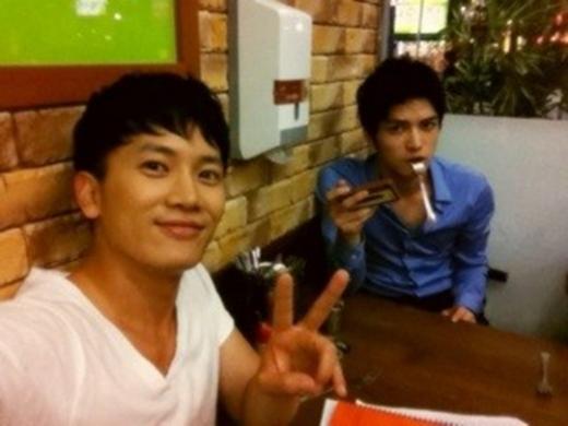지성(왼쪽)과 김재중 ⓒ출처= 김재중 트위터