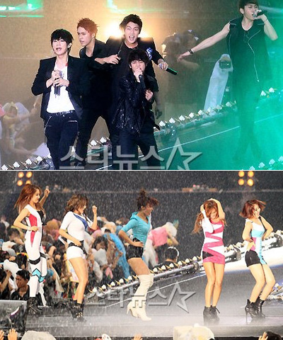 비스트(위)와 포미닛 ⓒ이기범 기자