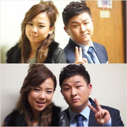 김보경(왼쪽)과 허각 ⓒ출처= 김보경 미투데이
