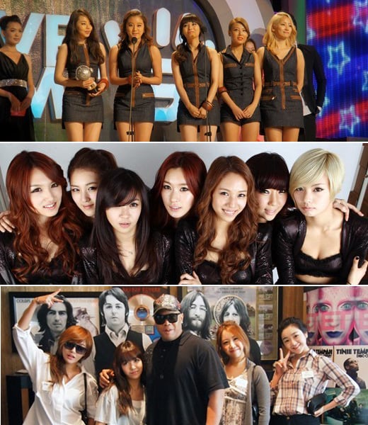 걸그룹 원더걸스, 라니아, 제이큐티와 음반 제작자 멜빈브라운