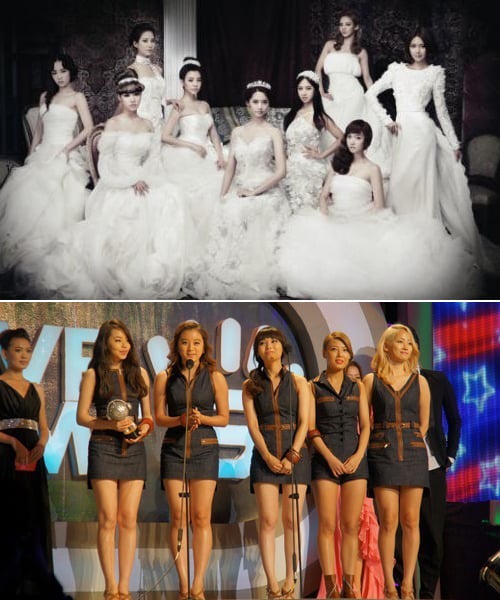소녀시대(위)와 원더걸스
