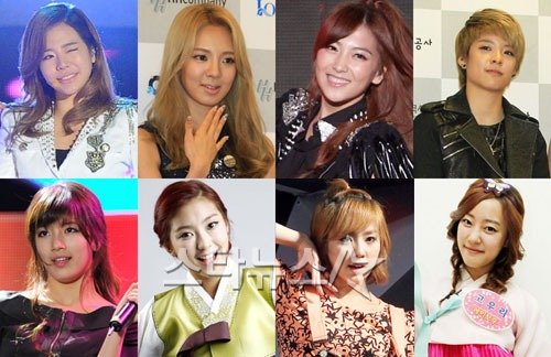 '청춘불패2'의 G8. 소녀시대 써니 효연, 카라 강지영, f(x) 엠버, 레인보우 고우리, 쥬얼리 예원, 씨스타 보라, 미쓰에이 수지(왼쪽 위부터 시계 방향) ⓒ스타뉴스