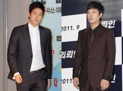배우 유지태(왼쪽)와 박희순 ⓒ머니투데이 스타뉴스 이기범 기자