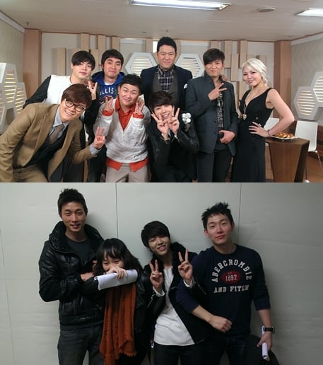 인피니트 멤버 우현이 지난 10월 31일 '불후의 명곡2' 마지막 녹화를 마친 후 출연자들과 함께 촬영한 기념사진 <사진출처=우현 트위터>