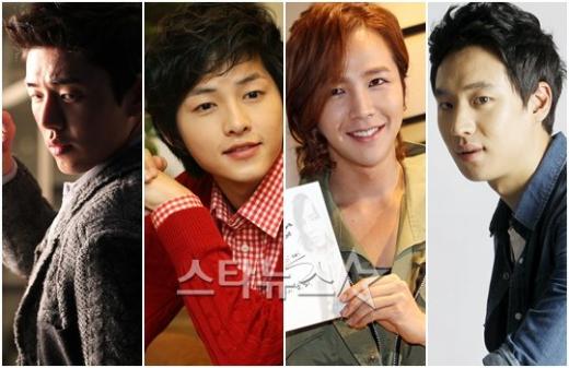 왼쪽부터 유아인,송중기,장근석,이제훈. 충무로 기대주 4인방.