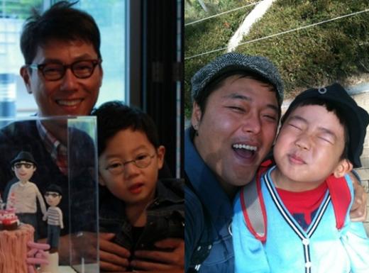 (왼)윤종신과 아들 라익 군, 송호범과 아들 지훈 군
