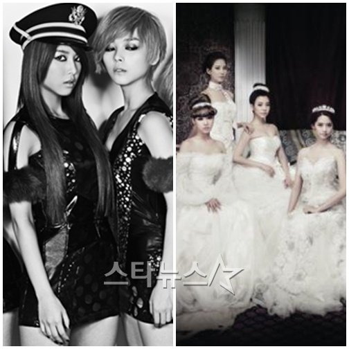 왼쪽부터 원더걸스, 소녀시대