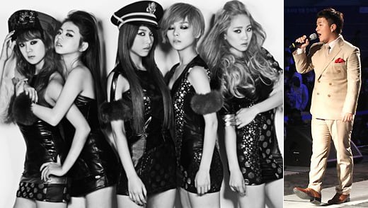원더걸스(왼쪽)와 허각 