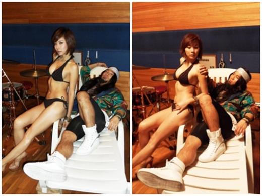↑(왼쪽사진) 개그우먼 곽현화(왼쪽)과 유세윤  ⓒ출처=곽현화 미니홈피
