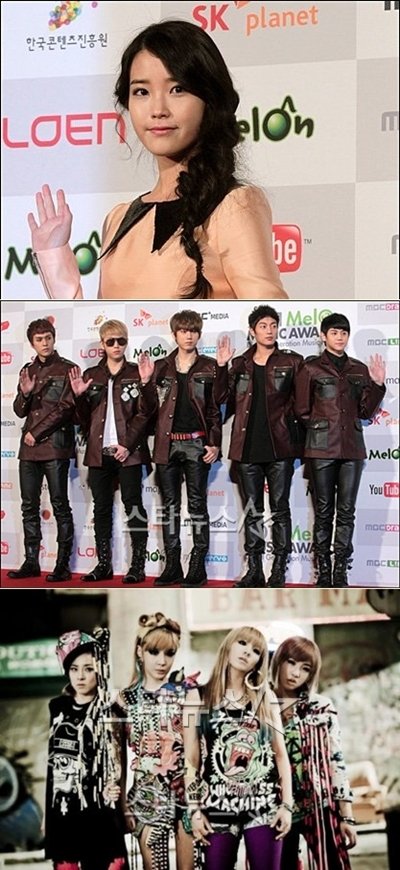 아이유, 비스트, 2NE1(위부터) ⓒ사진=이동훈 기자, 최준필 인턴기자