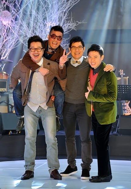 (왼쪽부터)MBC '우리들의 일밤-룰루랄라' 간담회에 참석한 지상렬, 김건모, 김용만, 조PD ⓒ사진=MBC 제공  