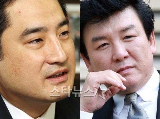 강용석 의원(왼쪽)과 방송인 주병진 ⓒ사진=스타뉴스 