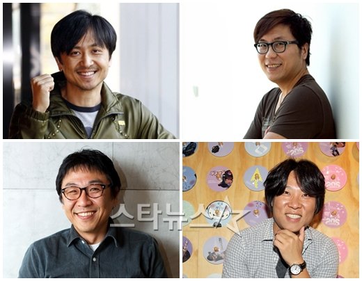(왼쪽위부터 시계방향) Mnet 신형관국장, 양송철PD(도전!수퍼모델 코리아2), 윤상진PD(택시), 정환석PD(막돼먹은 영애씨9)ⓒ사진=머니투데이 스타뉴스