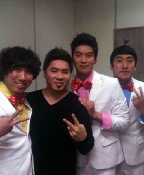 (왼쪽부터)개그맨 정태호, 가수 김조한, 개그맨 송병철, 이상훈. ⓒ출처=김조한 트위터