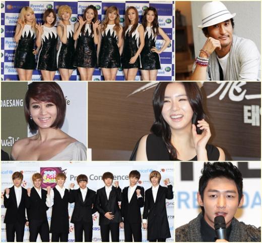 (맨위 왼쪽부터)레인보우, 신현준, 김혜수, 신세경, 유키스, 이태성 ⓒ사진=스타뉴스 
