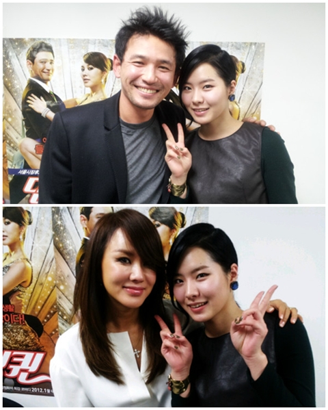 배우 황정민(왼쪽)과 김예림(위), 가수 겸 배우 엄정화 (왼쪽)과 김예림  ⓒ출처=김예림 트위터