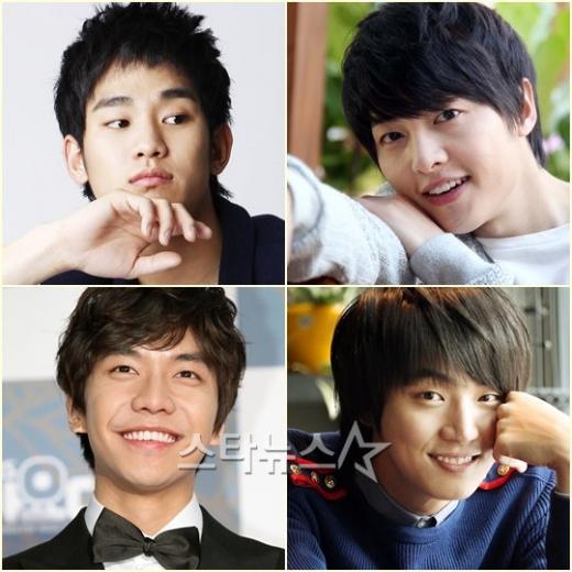 (왼쪽위부터 시계방향)김수현, 송중기, 윤시윤, 이승기 ⓒ사진=스타뉴스 