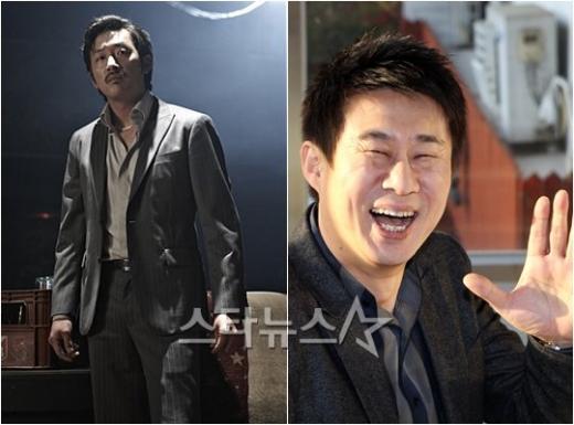 영화 '범죄와의 전쟁'의 하정우(왼쪽)와 남희석 ⓒ머니투데이 스타뉴스