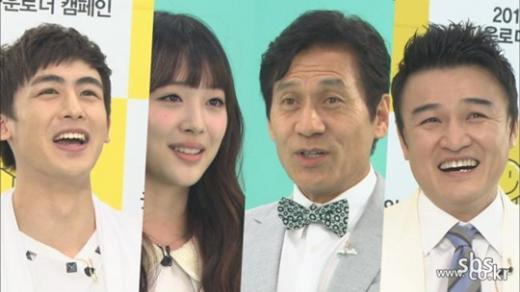 (왼쪽부터) 2PM 닉쿤, F(x) 설리, 안성기, 박중훈 ⓒ사진=SBS