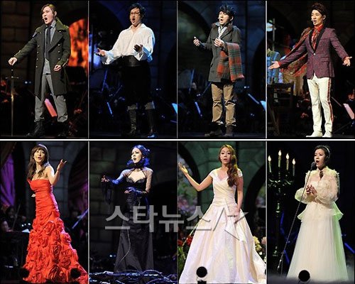 '오페라스타2012' 김종서 더원 박지헌 손호영 박기영 주희 박지윤 다나(왼쪽 위부터 시계방향) ⓒ사진=최준필 인턴기자