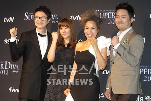 '슈퍼디바 2012'의 드림메이커 주영훈, 호란, 인순이, JK김동욱(좌측부터) ⓒ사진=이기범 기자