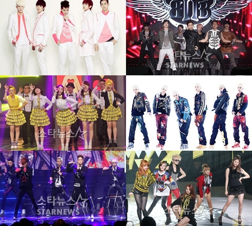 B1A4(왼쪽 위부터 시계방향), 비투비, B.A.P, EXID, 뉴이스트, 씨리얼 ⓒ머니투데이 스타뉴스 