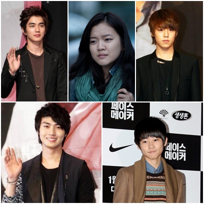 배우 유승호 고아성 이현우 박지빈 이민호 (왼쪽 위부터) ⓒ사진=박용훈 인턴기자, 안은나 인턴기자, 남윤호 인턴기자, 영화 '듀엣' 스틸<br /><br />

