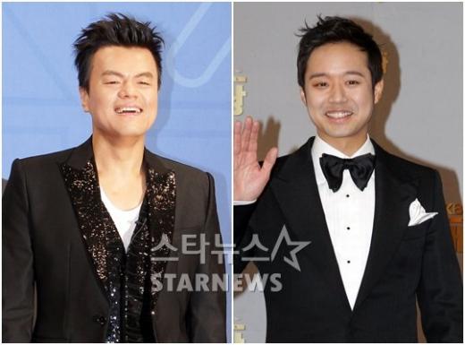 박진영(왼쪽)과 천정명 ⓒ사진=이기범 기자 leekb@