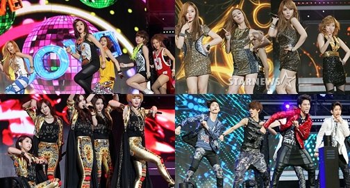 티아라(왼쪽 위부터 시계방향), 시크릿, EXO-K, 포미닛 ⓒ사진=이동훈 기자 