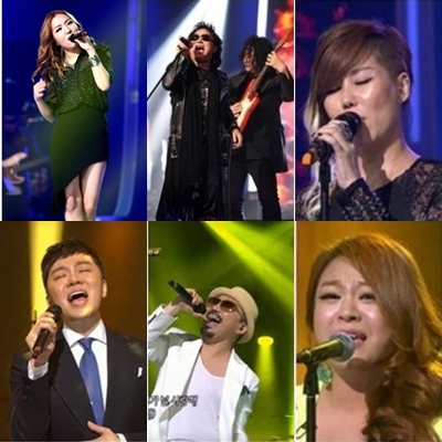 정인 백두산 박미경 이영현 박상민 정엽(왼쪽 위부터 시계방향) <화면캡처=MBC ' 우리들의 일밤-나는 가수다2'>