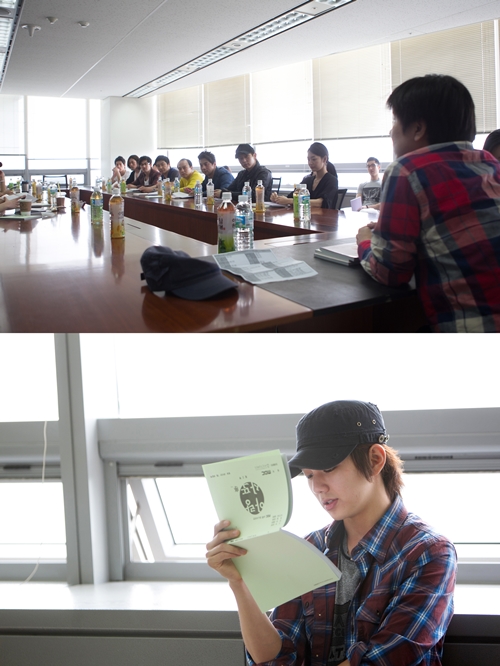 대본연습 전경(사진 위)와 유승호 <사진제공=언니네홍보사>