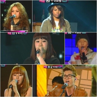 이하이 박지민 이승훈 박제형 박지민(왼쪽 위부터 시계방향) <화면캡처=SBS 'K팝스타'> 