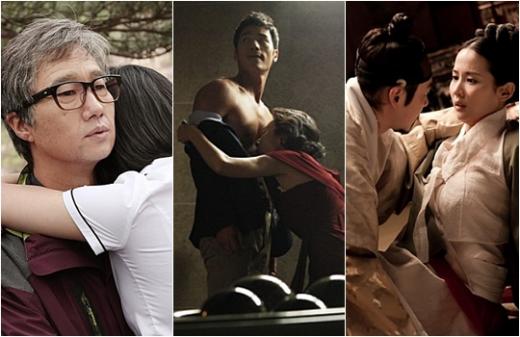 사진 왼쪽부터 영화 '은교', '돈의 맛', '후궁:제왕의 첩' 스틸컷